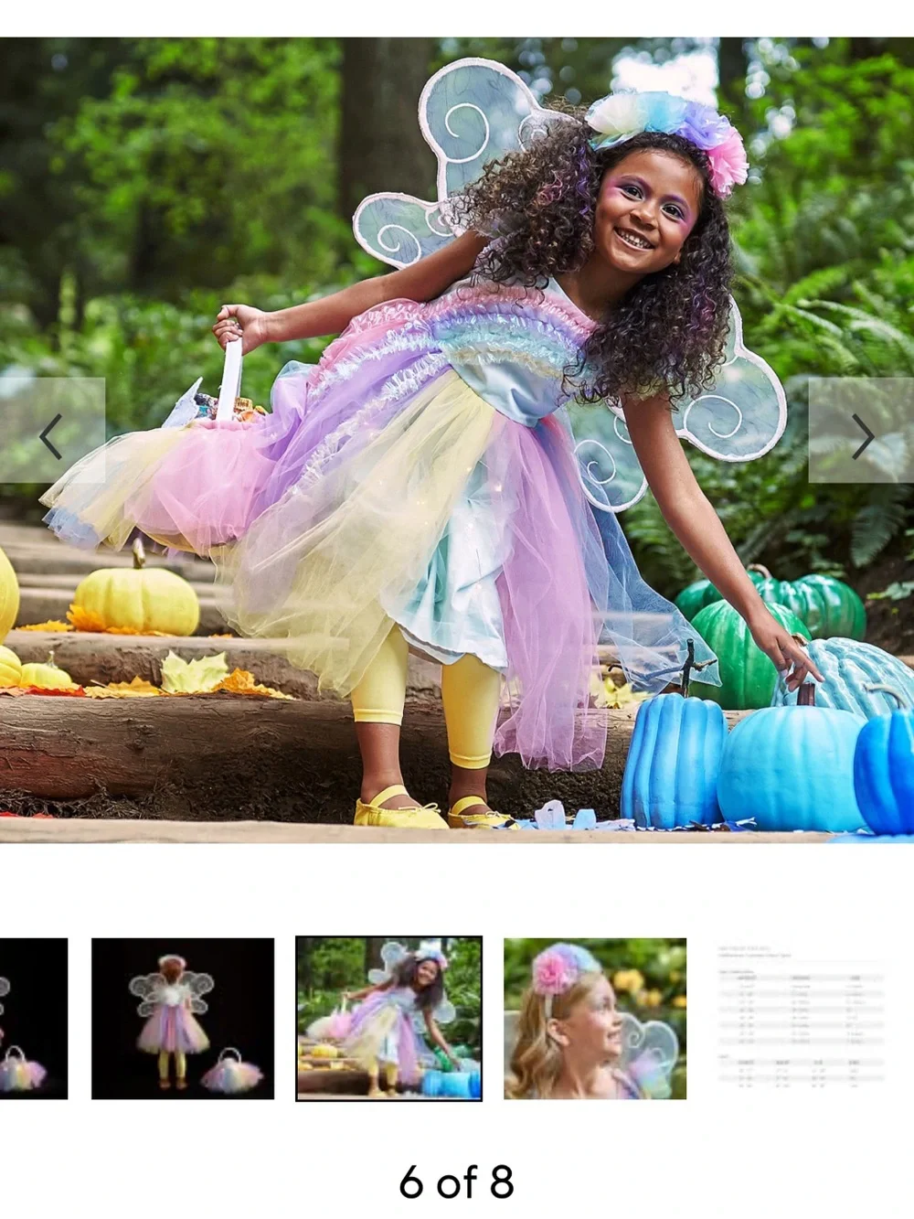 Pottery barn kids rainbow fairy costume light up 4-6